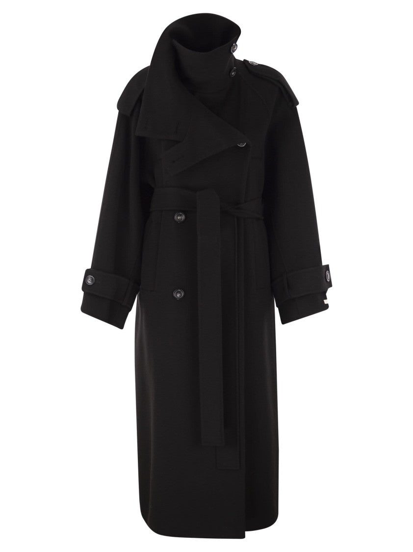 Sportmax Yole - Double Trench Coat In Pure Wool