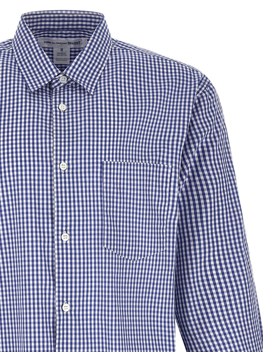 Comme Des Garçons Vichy Check Cotton Poplin Shirt With Mother-Of-Pearl Buttons