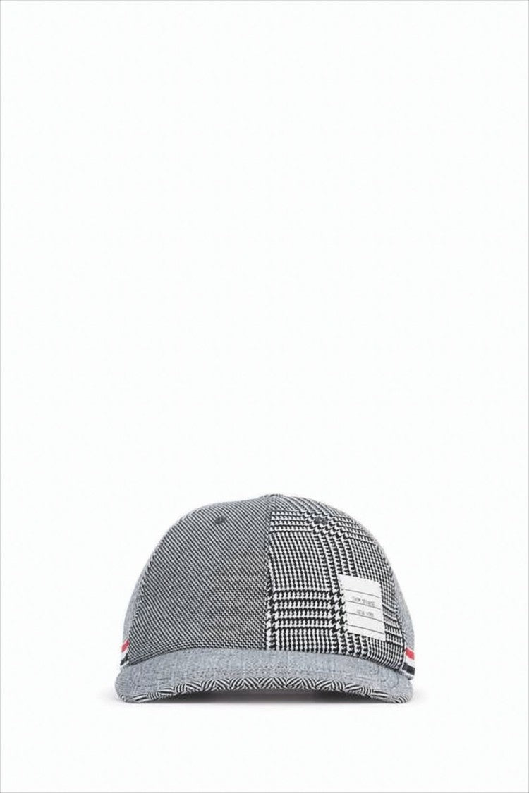 Thom Browne Patchwork Wool Cap With Structured Brim And Striped Detail