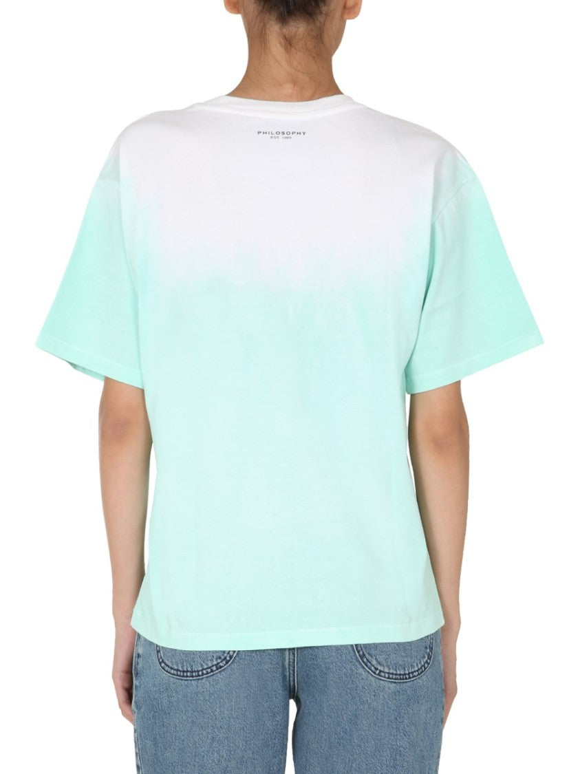 Philosophy Di Lorenzo Serafini Gradient Jersey Cotton Crew Neck T-Shirt