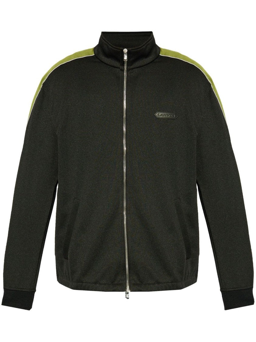 Lanvin Mock Neck Zip-Through Sweater