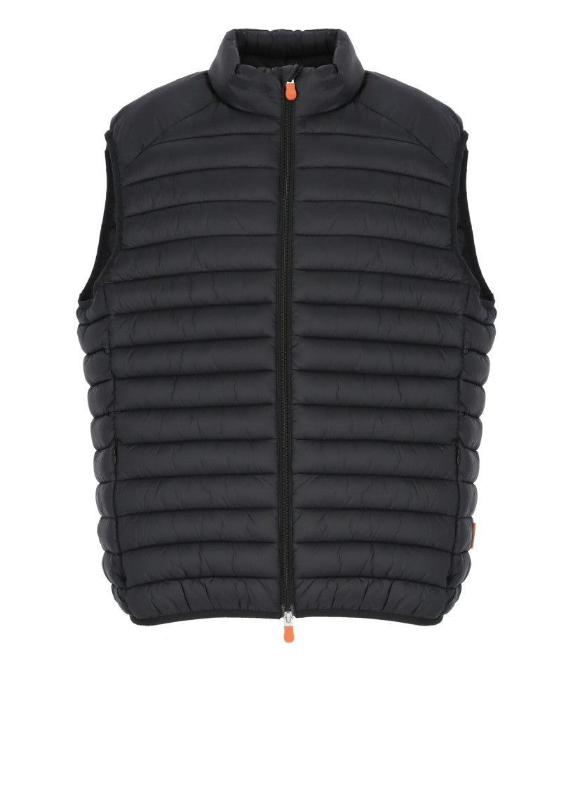 Save The Duck Black High-Neck Quilted Padded Outerwear Vest