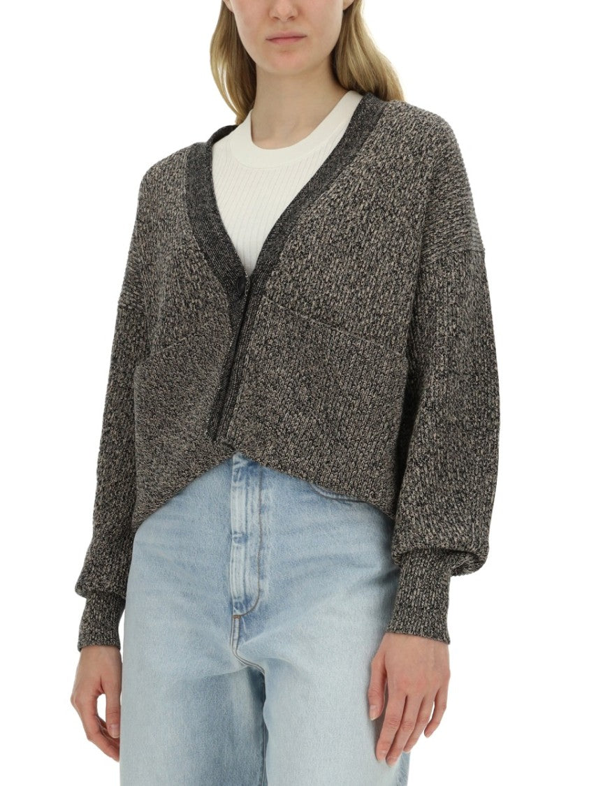 Sportmax Chunky Knit Maxi Cardigan With Deep V-Neckline
