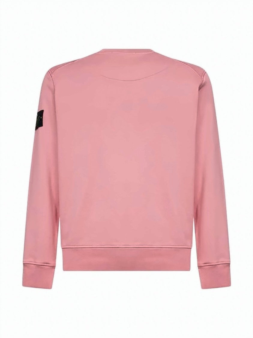 Stone Island Relaxed Fit Long Sleeve Crewneck Sweatshirt With Compass Logo