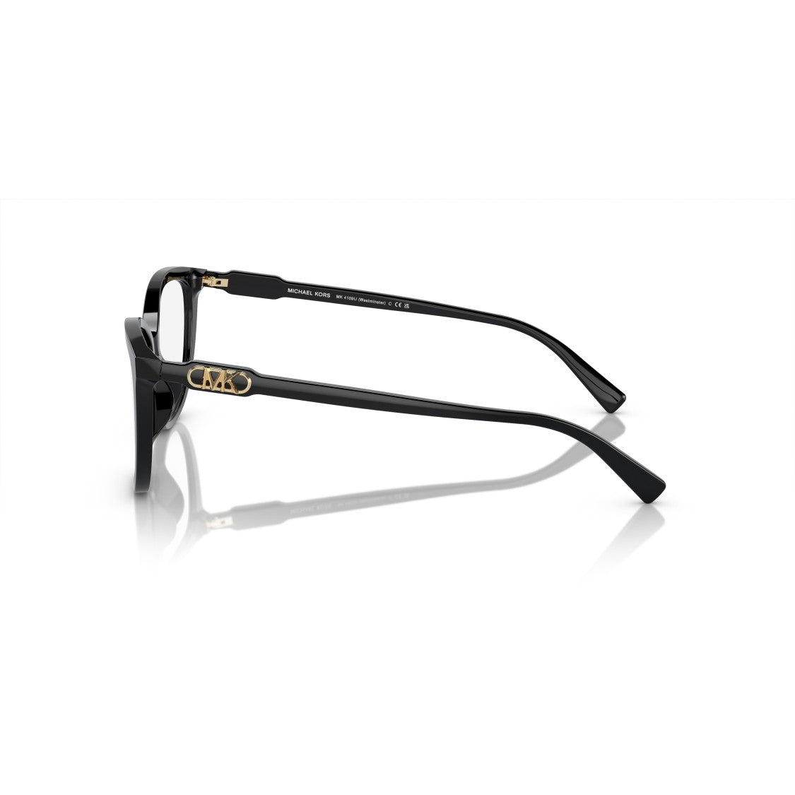 Michael Kors 0Mk4109u Black Acetate Cat-Eye Eyeglasses With Elegant Logo Detail