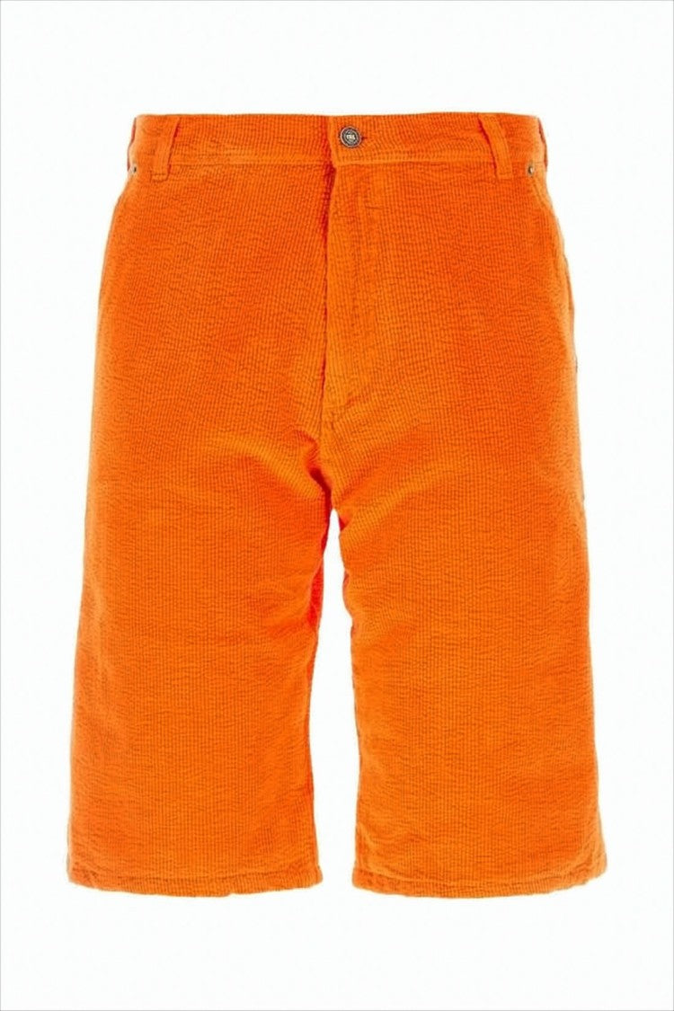 Erl Orange Tailored Shorts With Textured Fabric