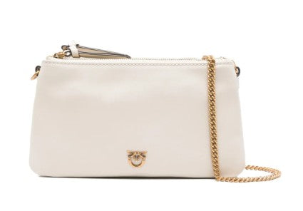 Pinko White Handbag With Gold Chain Strap
