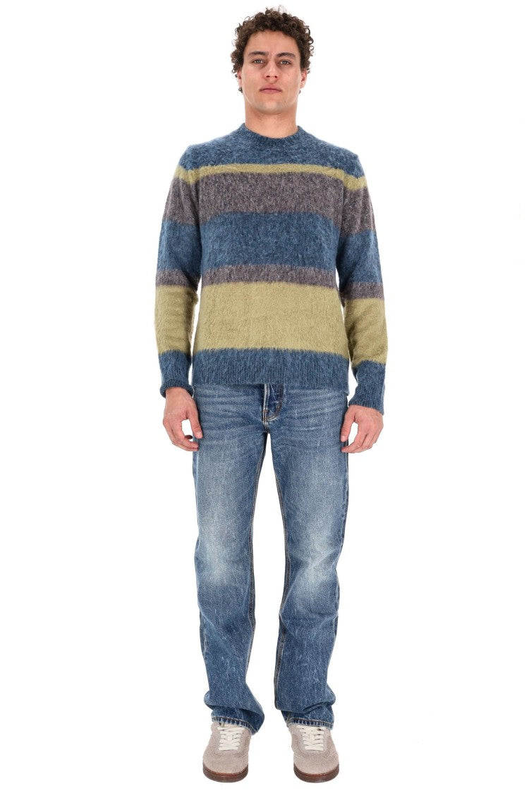 Roberto Collina Cotton-Alpaca Color Block Crewneck Sweater