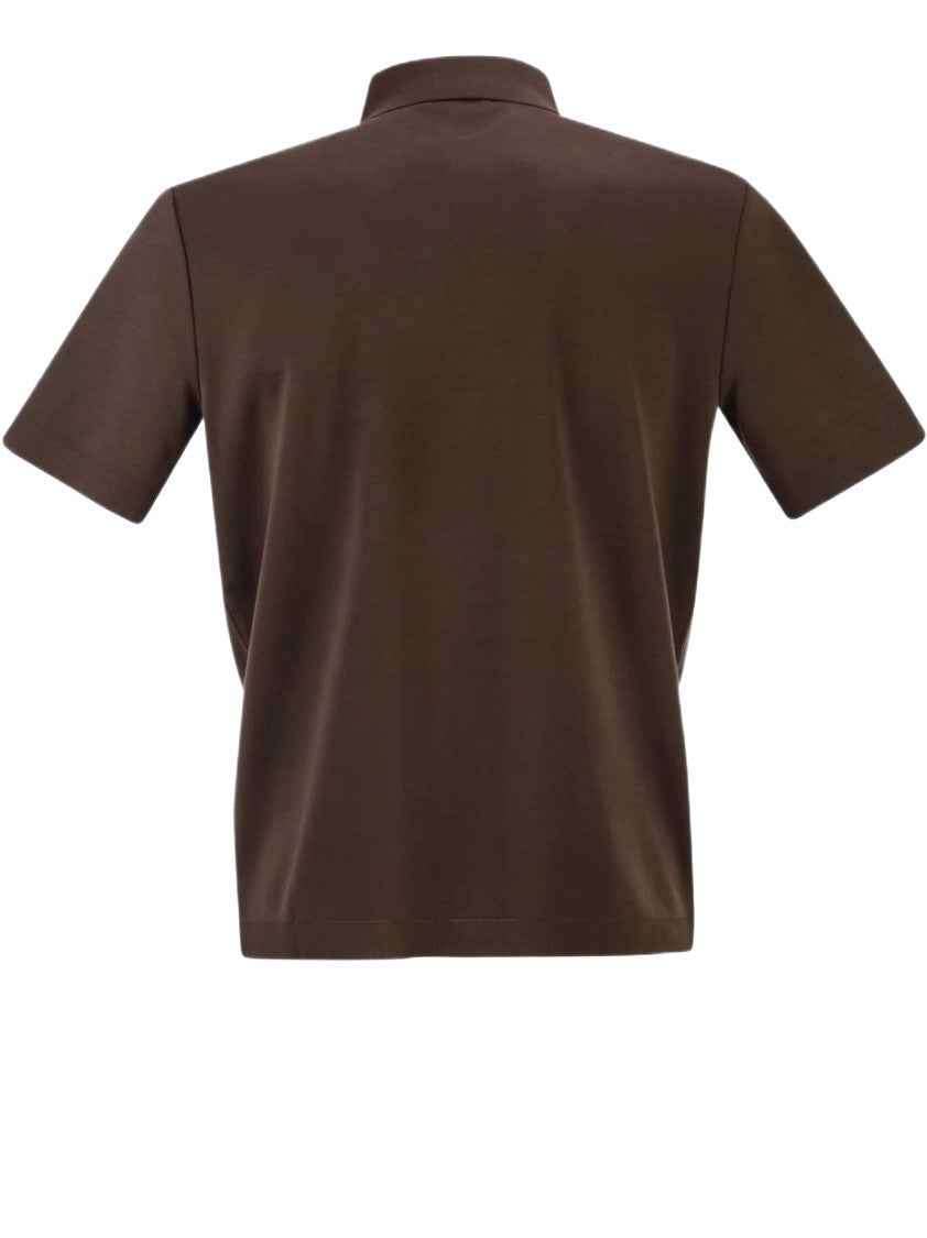 Herno Double-Layered Cotton Piqué Polo Shirt With Ribbed Detailing