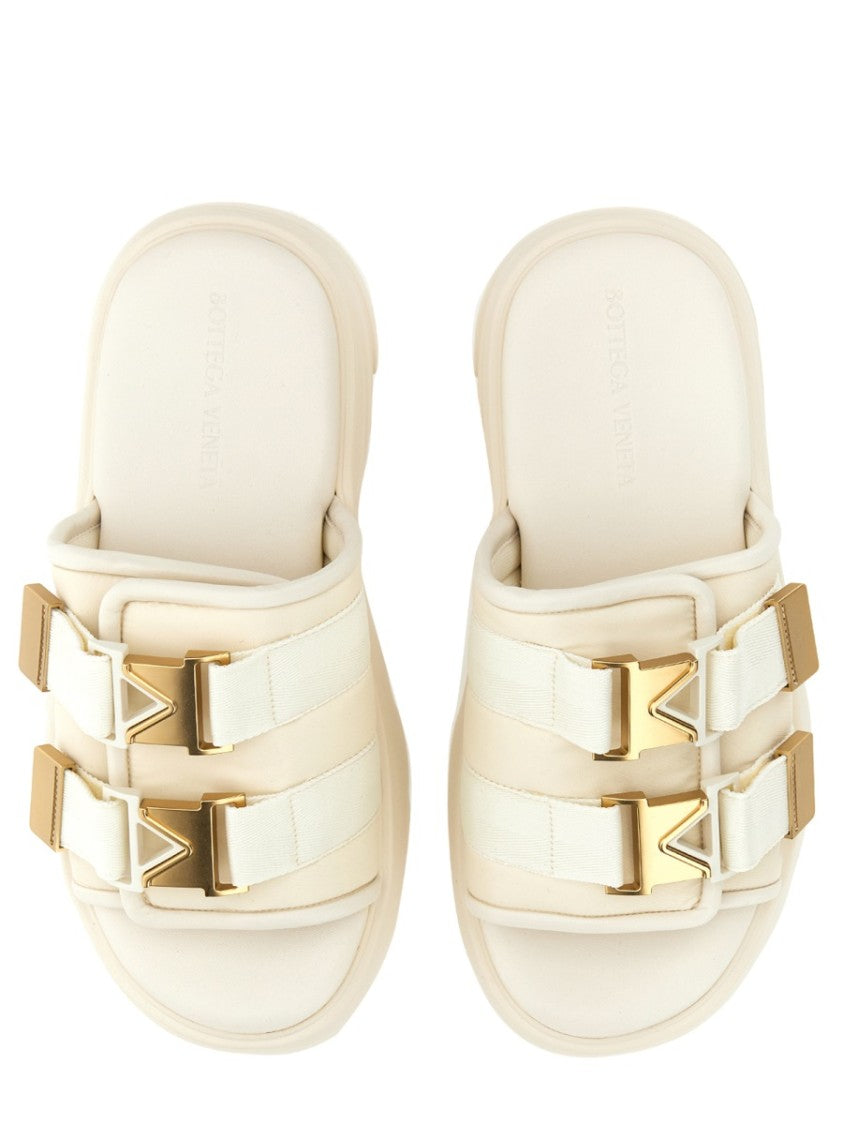 Bottega Veneta Minimalist Lamb Leather Sandal With Rubber Sole