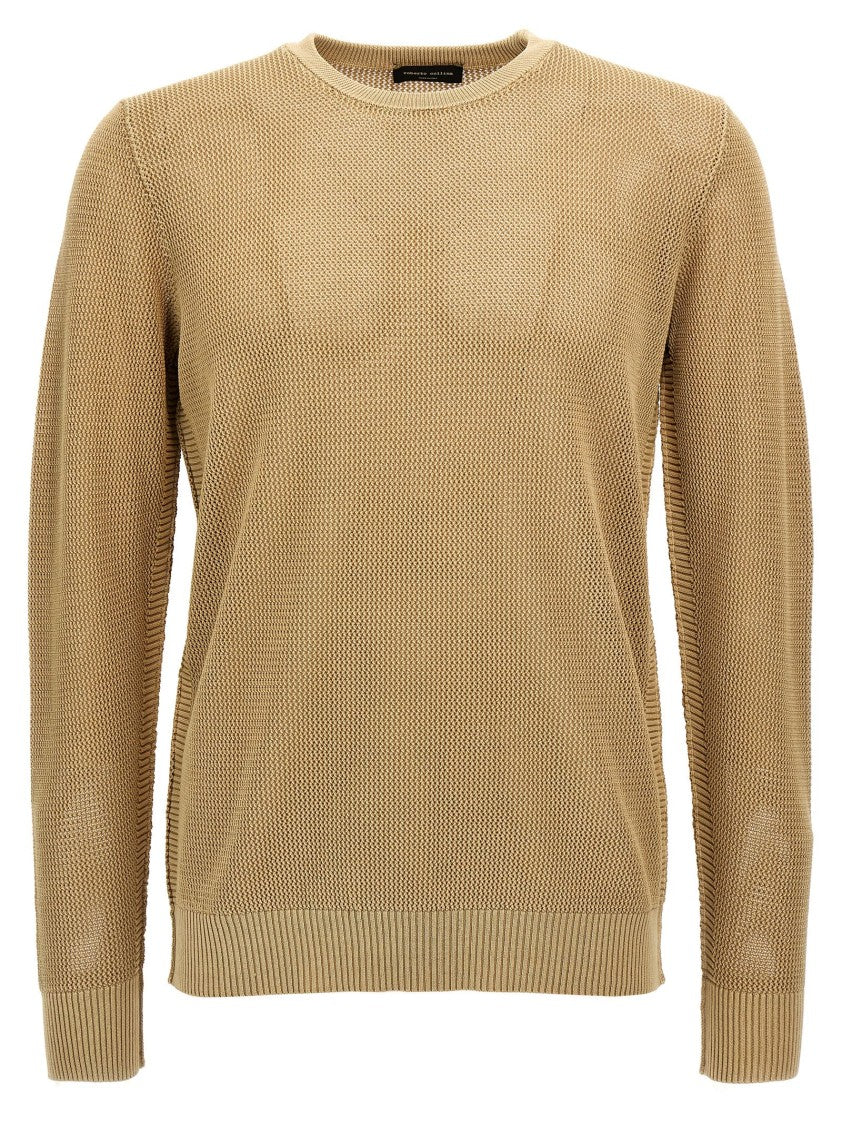 Roberto Collina Mesh Effect Knitted Cotton Sweater