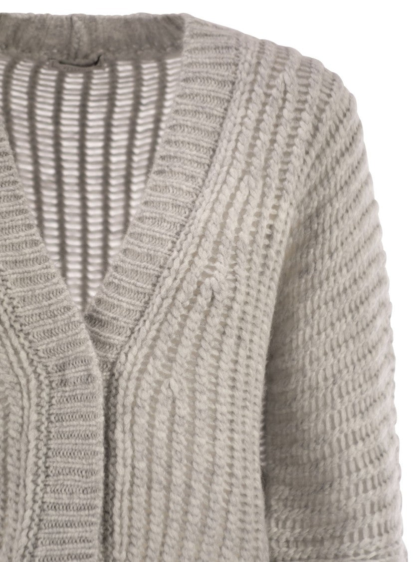 Peserico Wool And Alpaca Mesh Cardigan