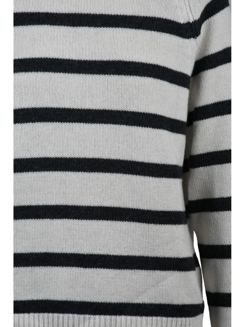 Semi Couture High Neck Zip Sweater In Cashmere-Polyamide Blend