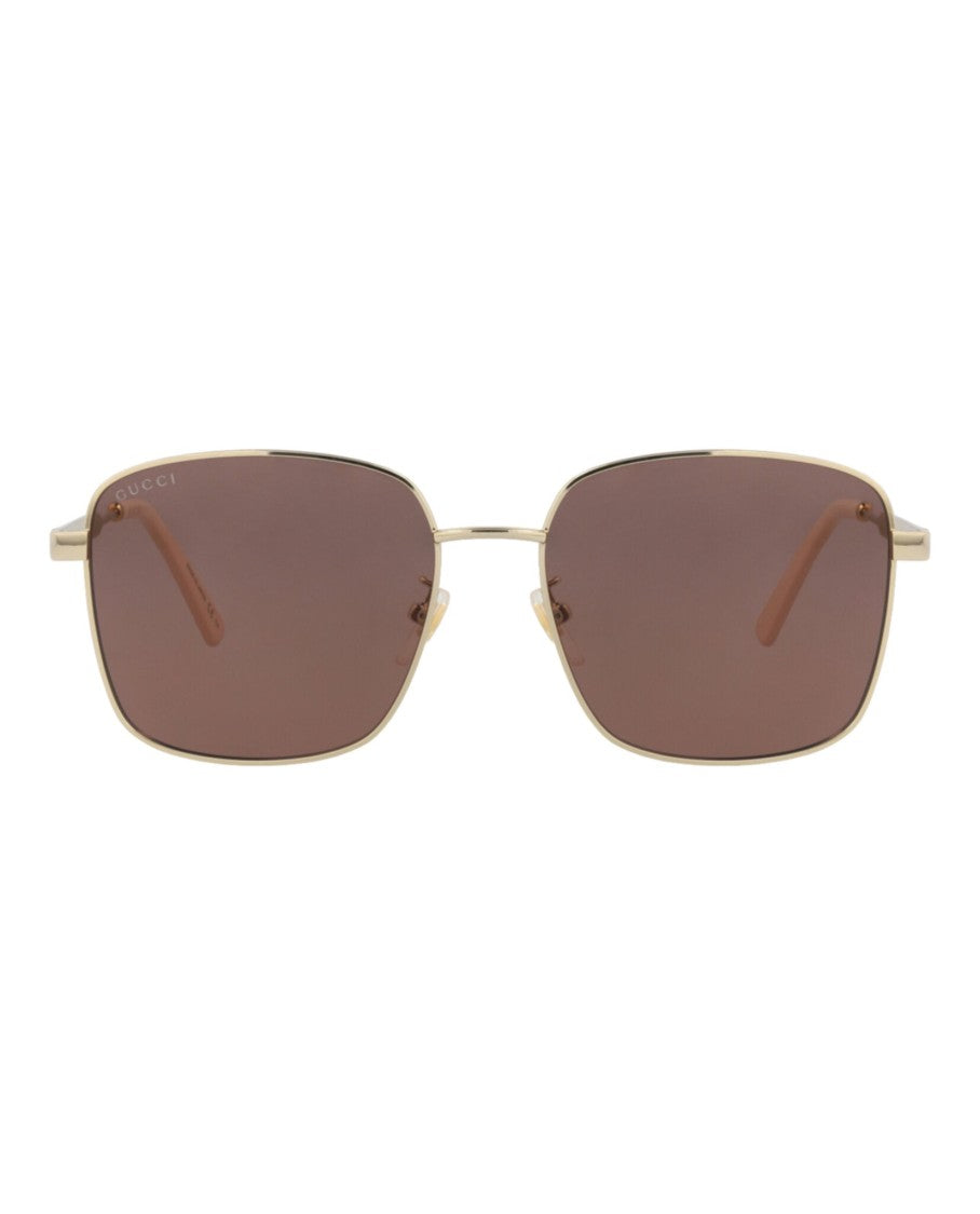 Gucci Square-Frame Metal Sunglasses
