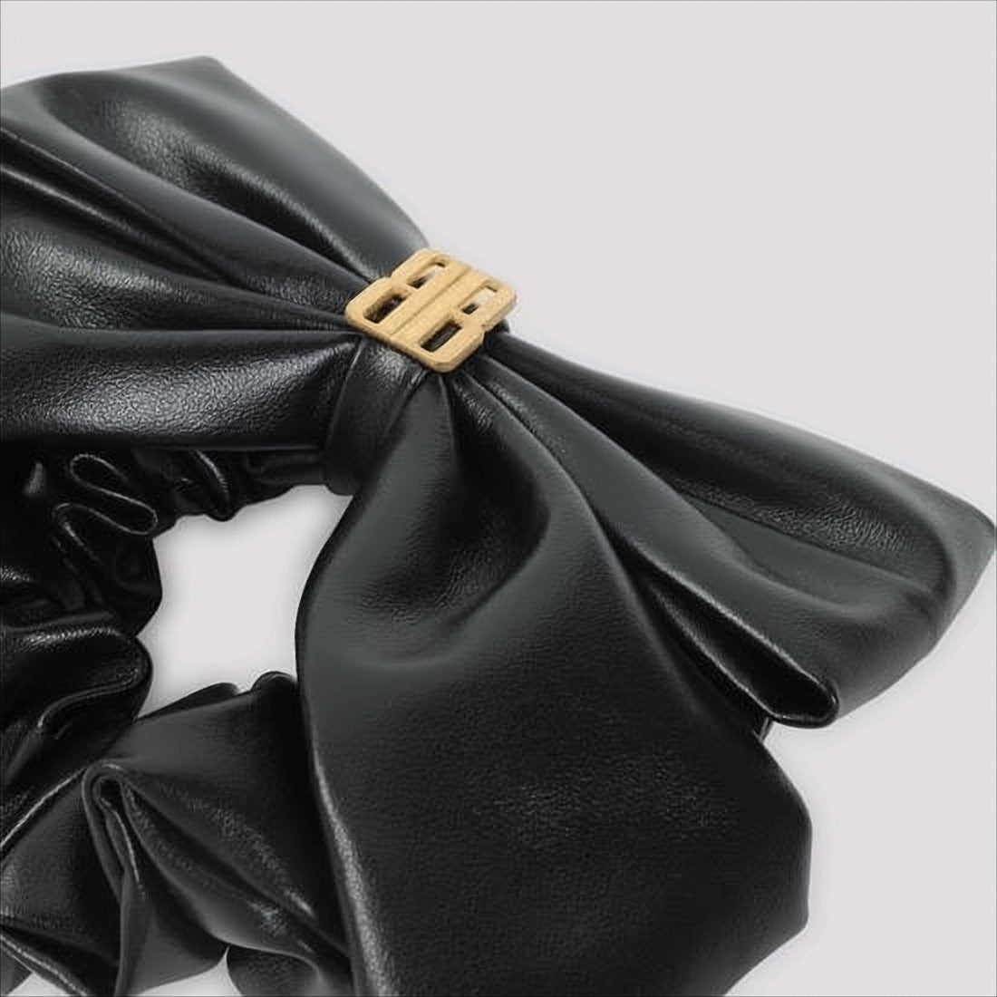 Balenciaga Calf Leather Hair Scrunchie With Bow Detail