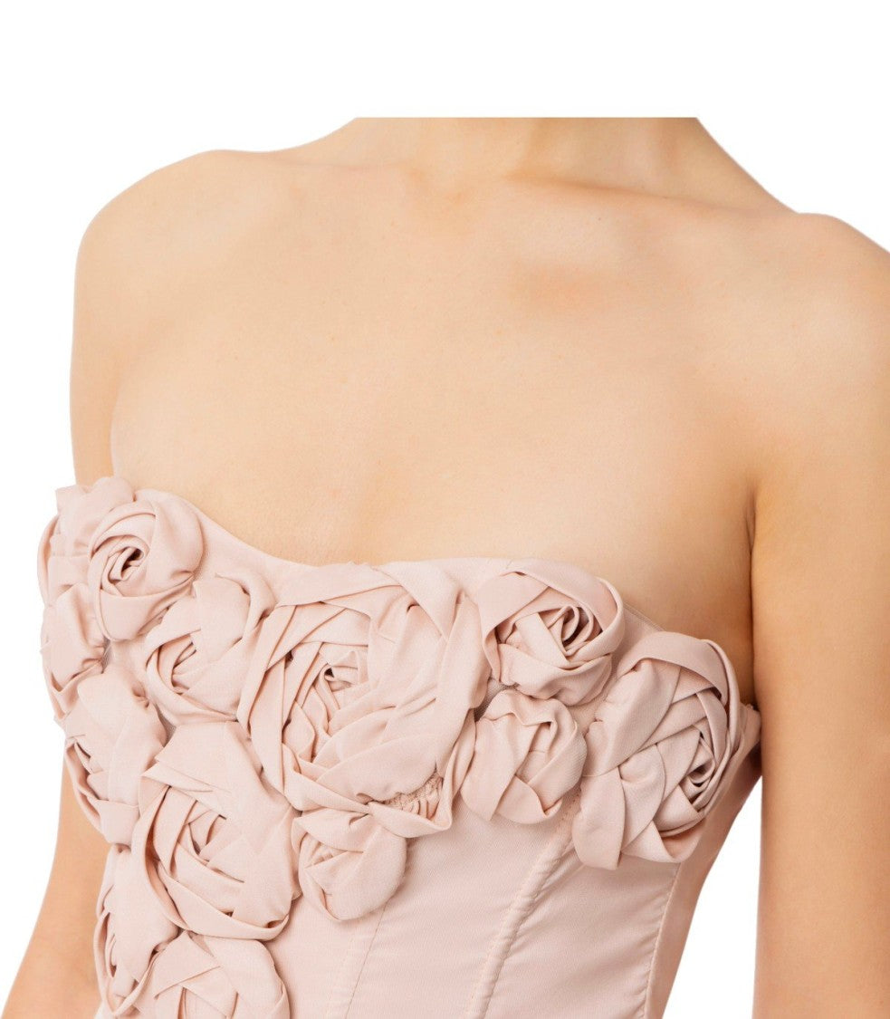 Elisabetta Franchi Rosa Baby Midi Dress With Roses