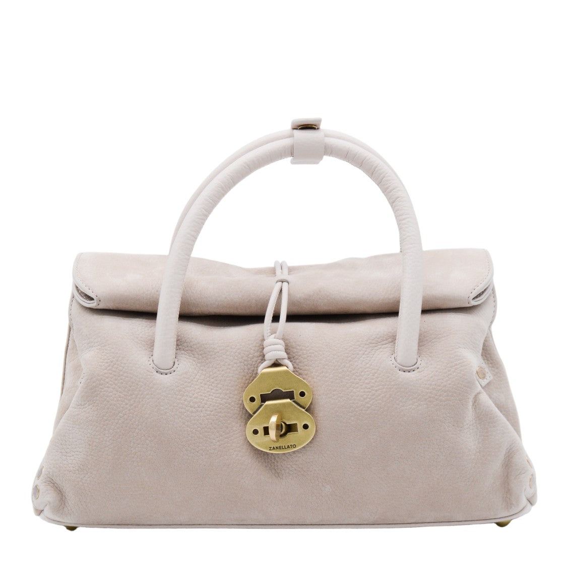 Zanellato Structured Pebbled Handbag With Gold-Tone Clasp
