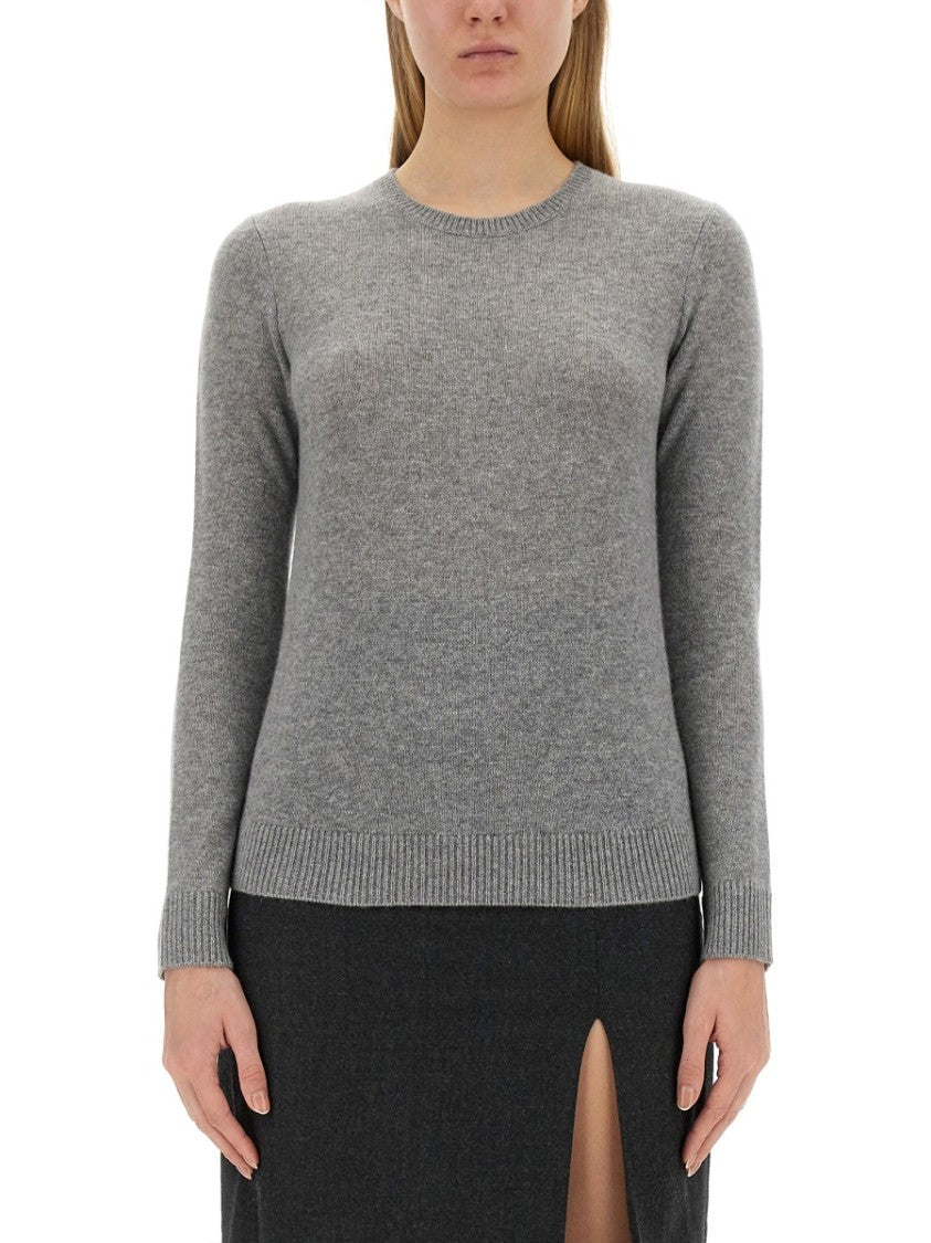Theory Slim-Fit Cashmere Sweater With Round Neckline
