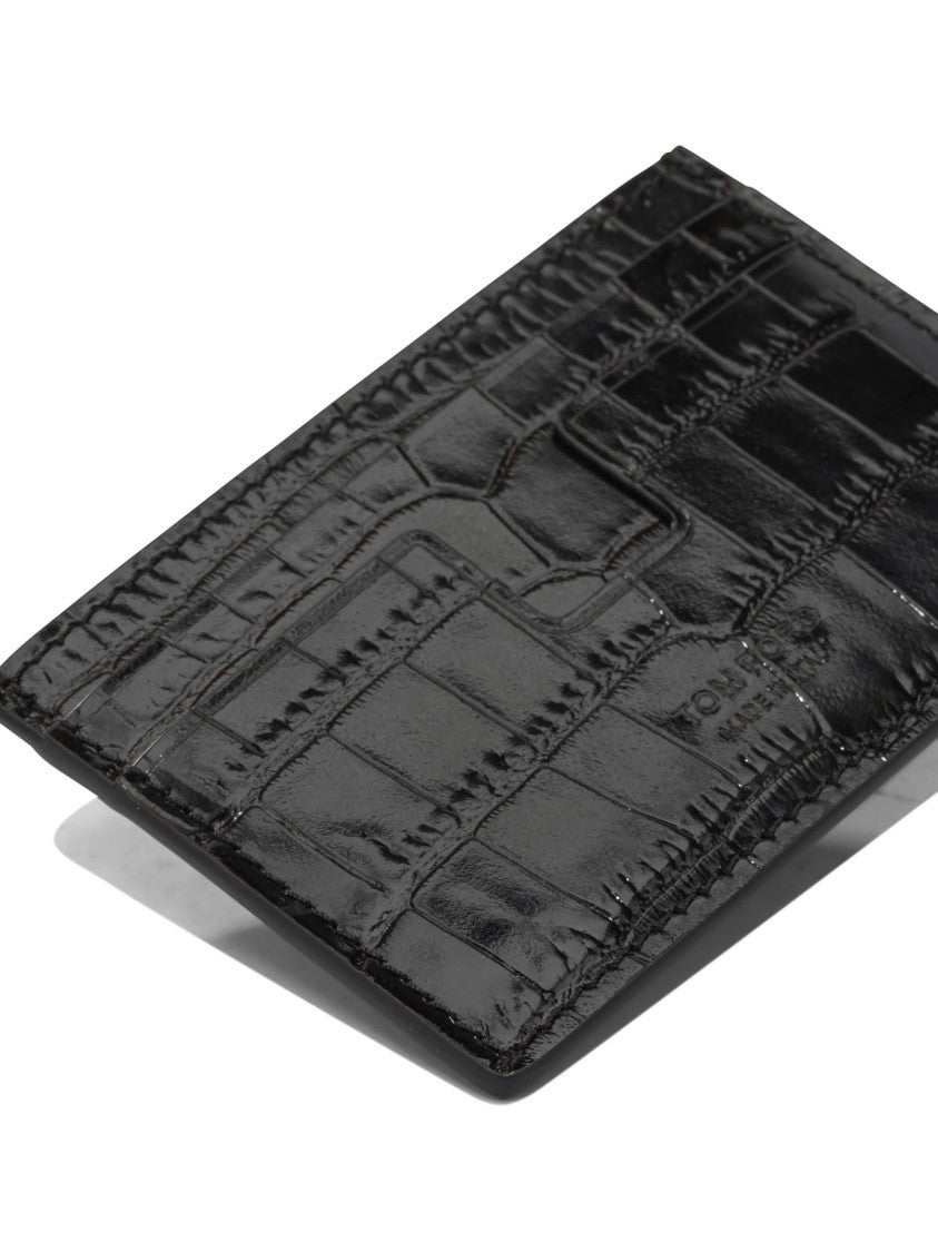 Tom Ford Crocodile-Effect Leather Card Holder