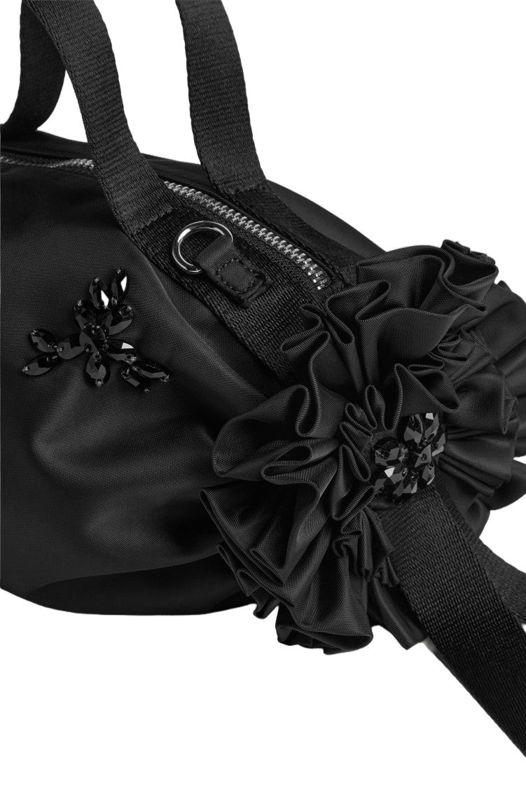 Simone Rocha Mini Double Ribbon Rosette Handbag With Beaded Embellishments