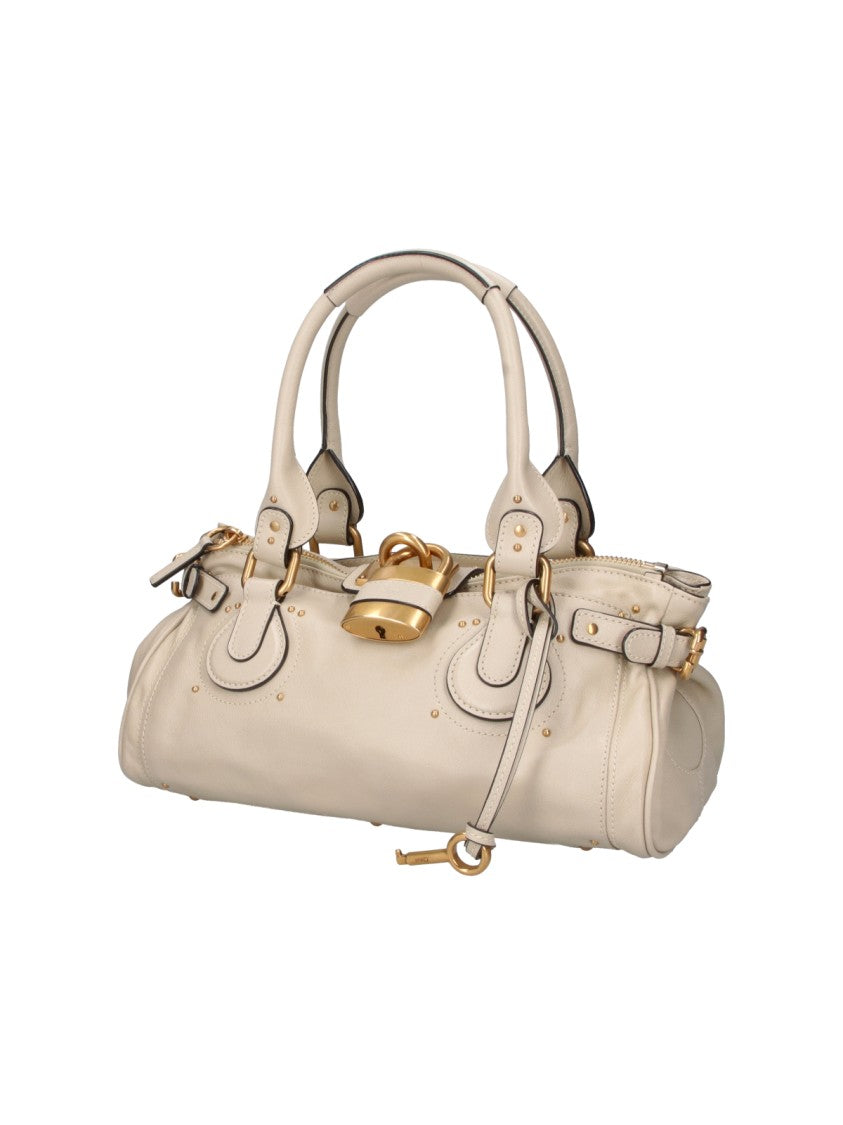 Chloé Paddington Gold Hardware Cream Buffalo Leather Shoulder Bag