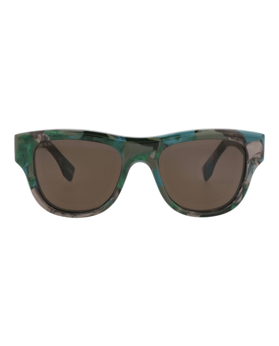 Gucci Square-Frame Sunglasses In Recycled Acetate With Saddle Nose Bridge