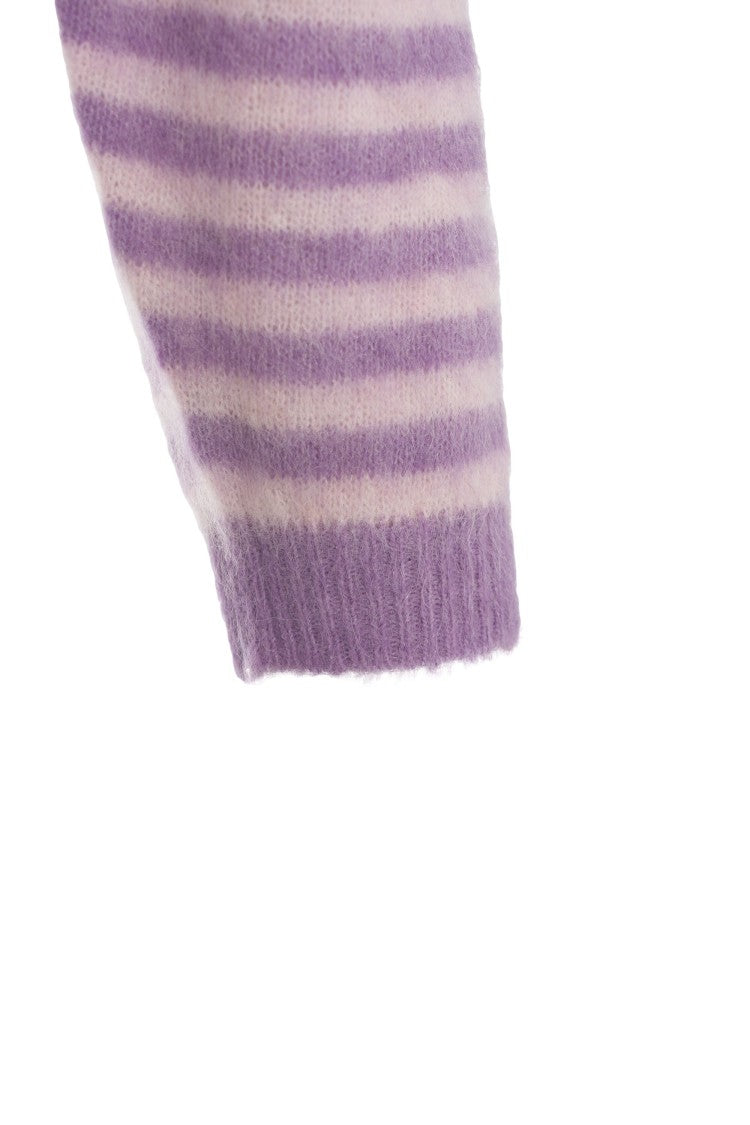 American Vintage Oversized Violet Pullover With Horizontal Stripes