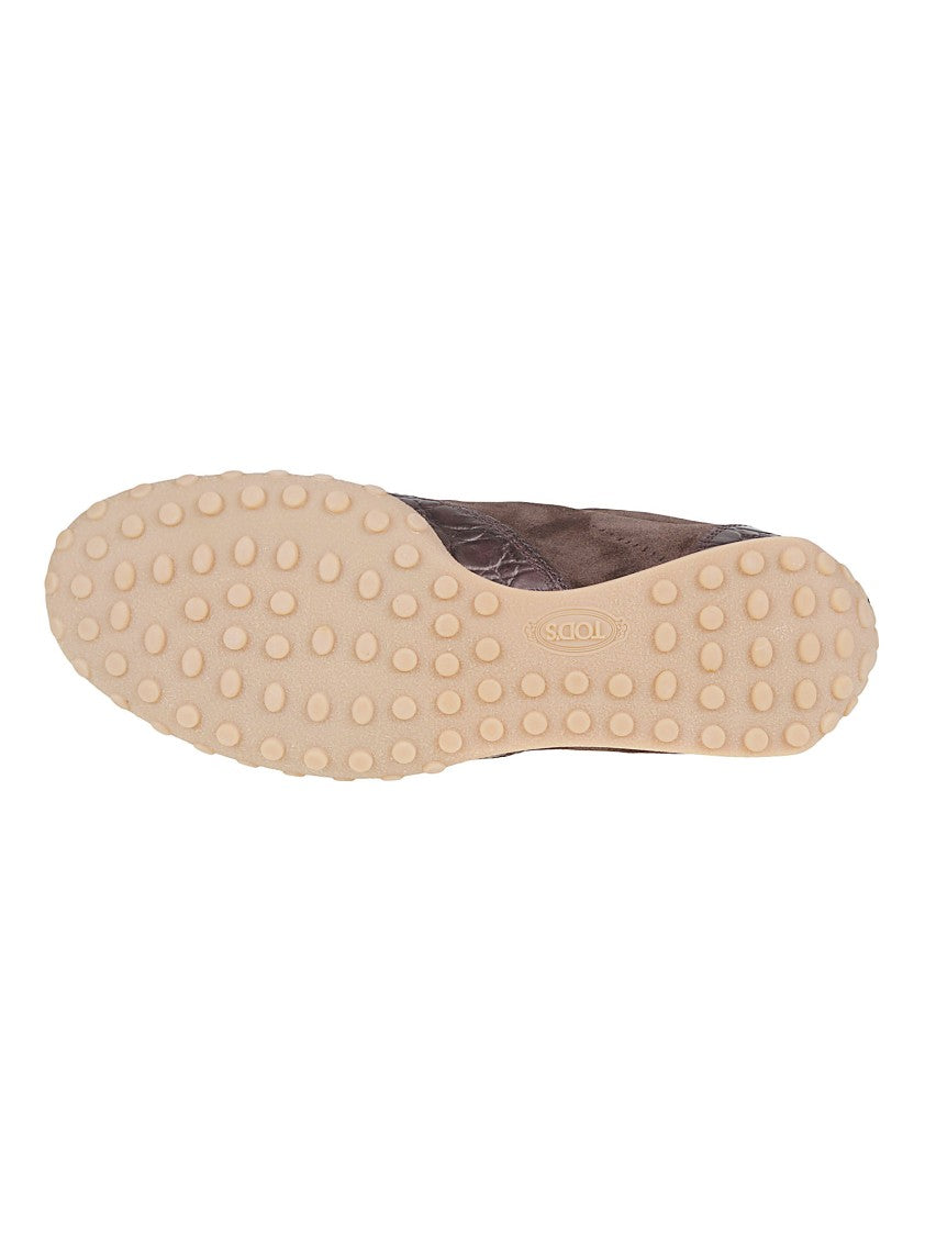 Tod's 13M Textured Crocodile-Accented Calf Leather Sneakers