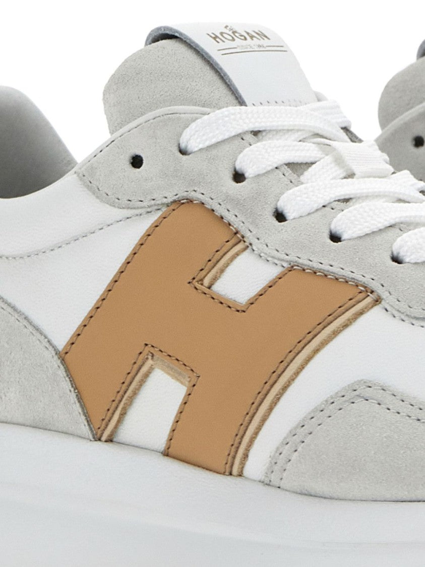 Hogan Padded Ankle Hogan Sneakers In Grey Suede