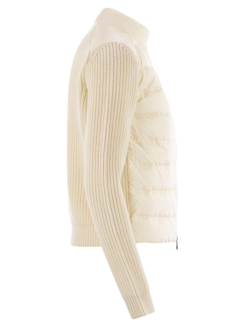 Moncler Padded Wool Cardigan With Zip