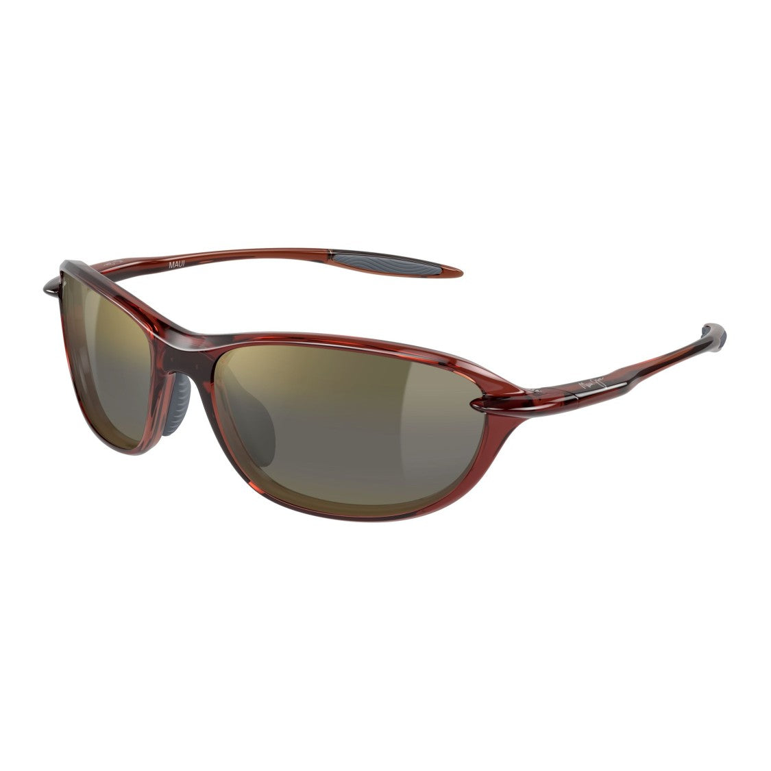 Maui Jim Hookipa Ultra R - Xs Translucent Reddish-Brown Oval Sunglasses With Gradient Lenses