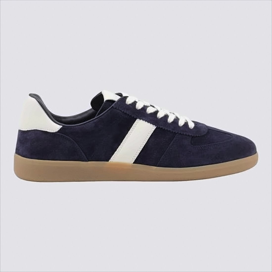 Tom Ford Navy Suede Sneakers With White Leather Accents