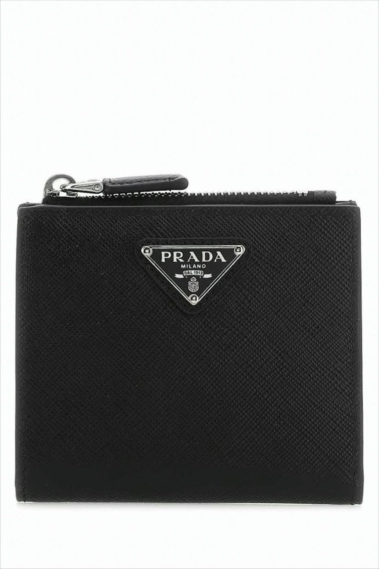 Prada Textured Black Zip Wallet