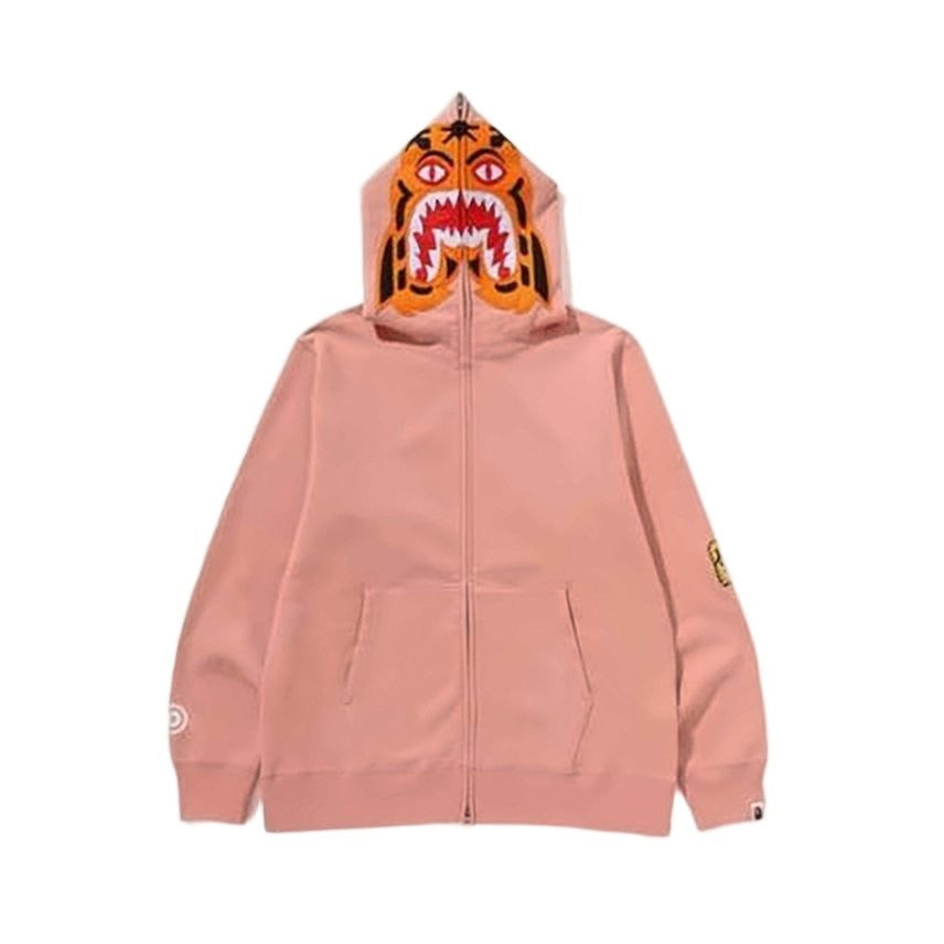 Eenk Graphic Design Zip-Up Hoodie With Tiger Motif