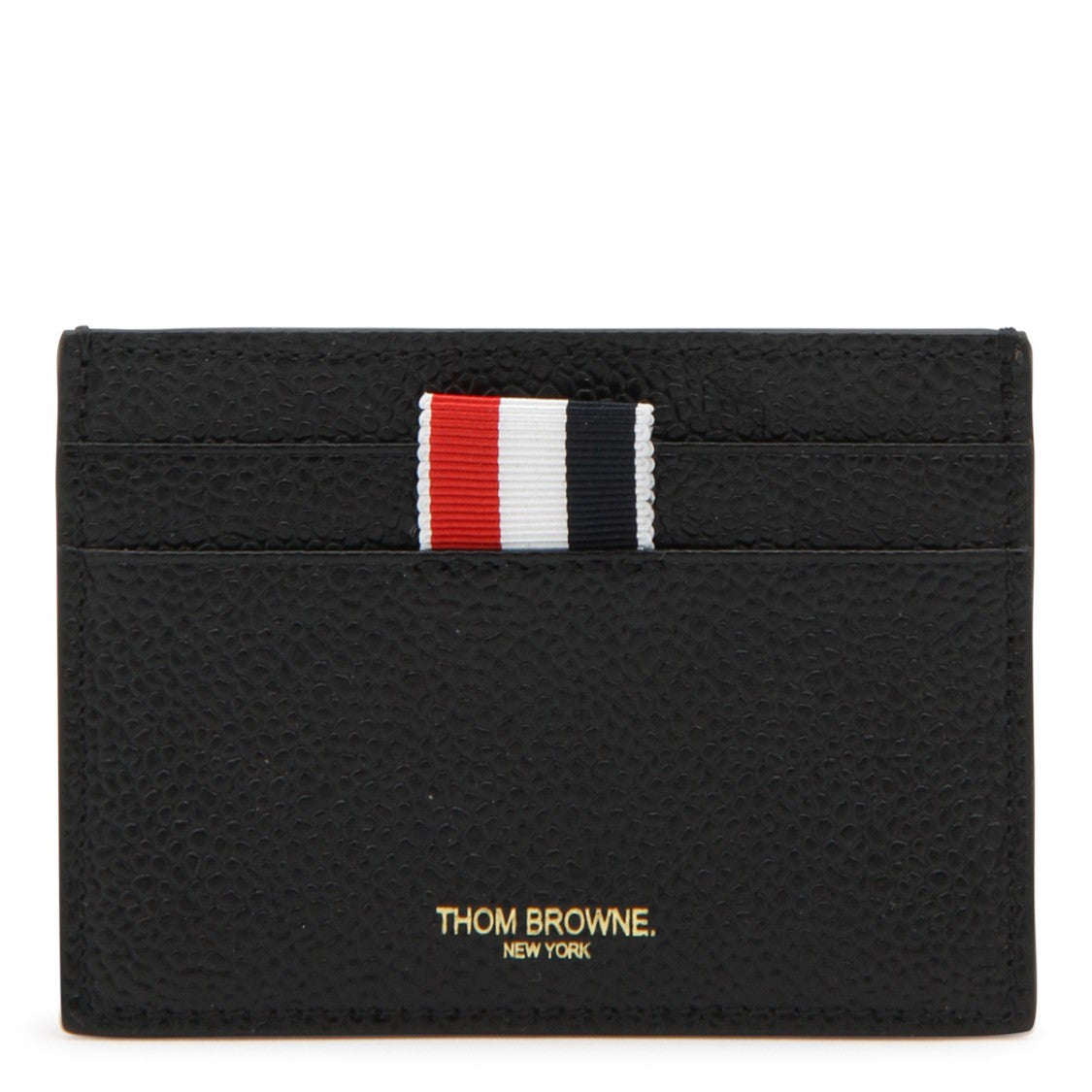 Thom Browne Textured Black Leather Card Holder With Signature Details