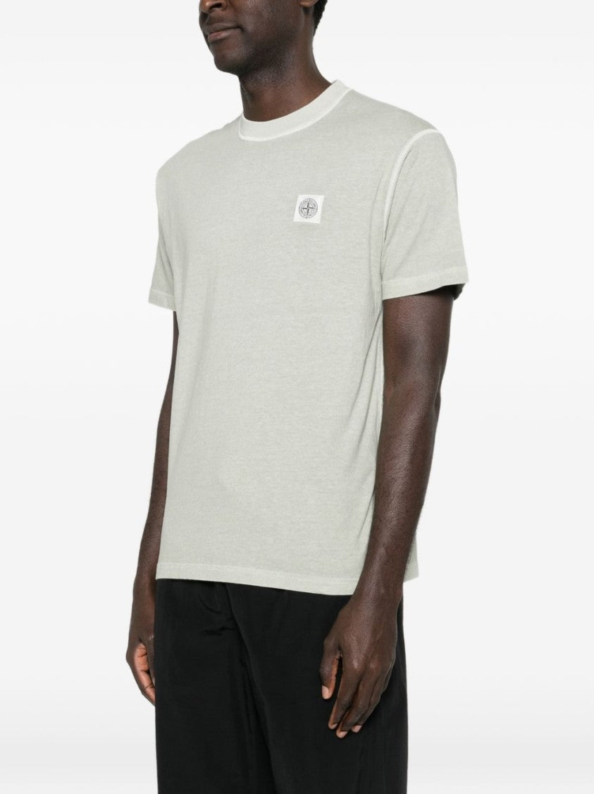 Stone Island Relaxed Fit Light Green Crew Neck T-Shirt