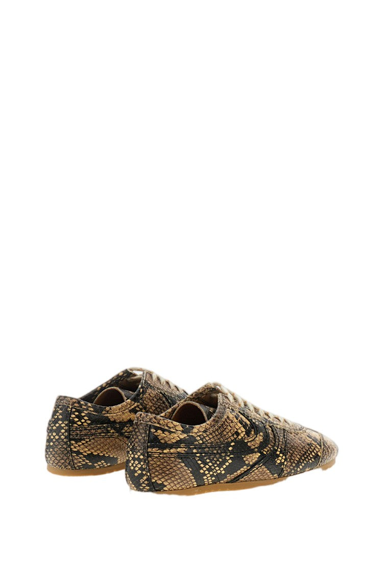 Dries Van Noten Snake Print Leather Sneakers
