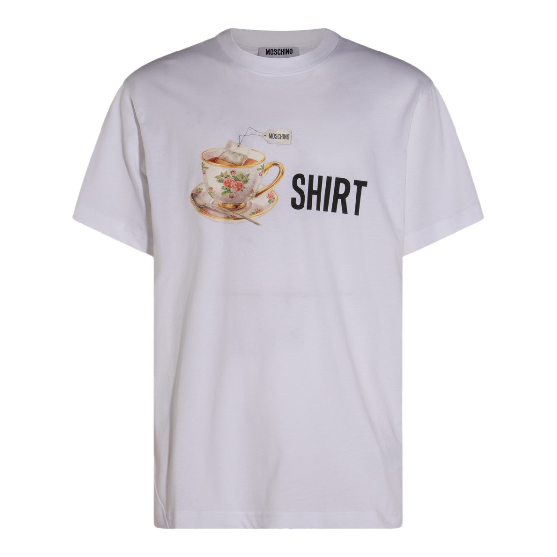 Moschino Graphic Floral Teacup White T-Shirt