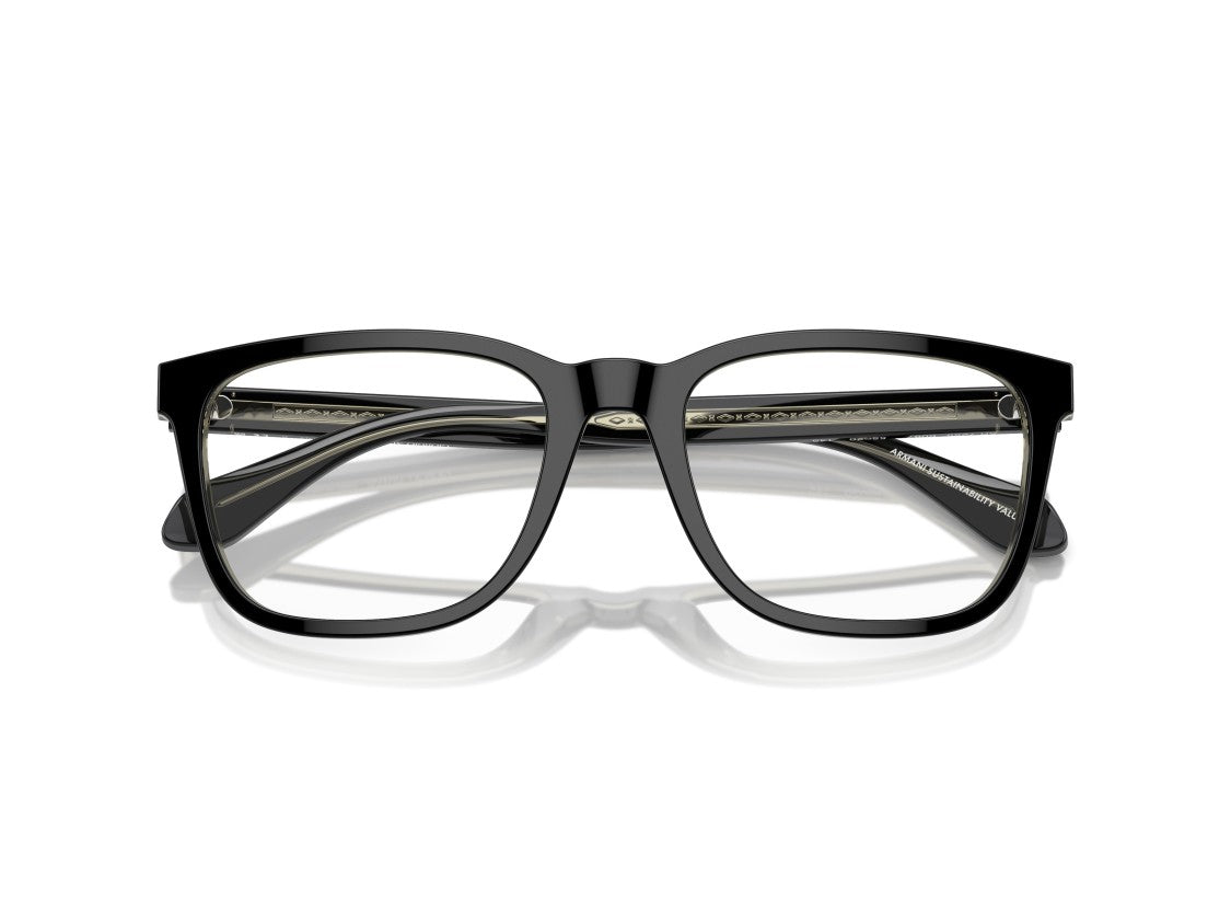 Giorgio Armani Black 0Ar7255 Glossy Acetate Square Eyeglasses