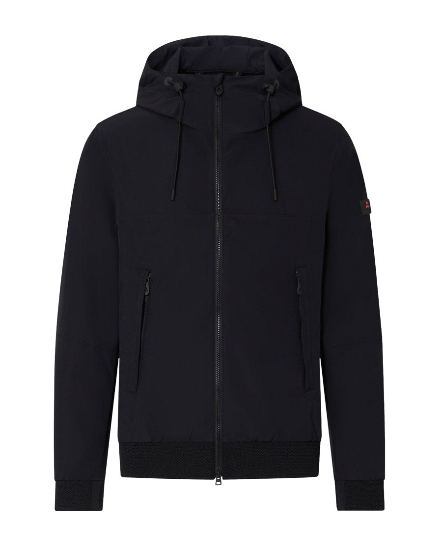 Peuterey Short Black Technical Nylon Jacket With Adjustable Hood