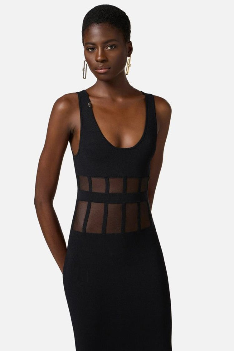 Elisabetta Franchi Viscose-Polyester Blend Midi Dress