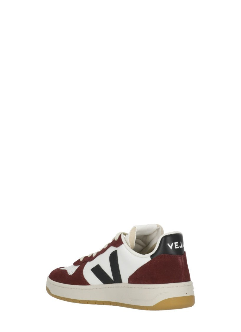 Veja V-10 White Suede Low-Top Sneakers