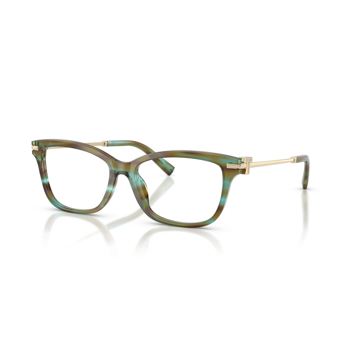Tiffany & Co. Rectangular Acetate Eyeglasses With Metallic Temples