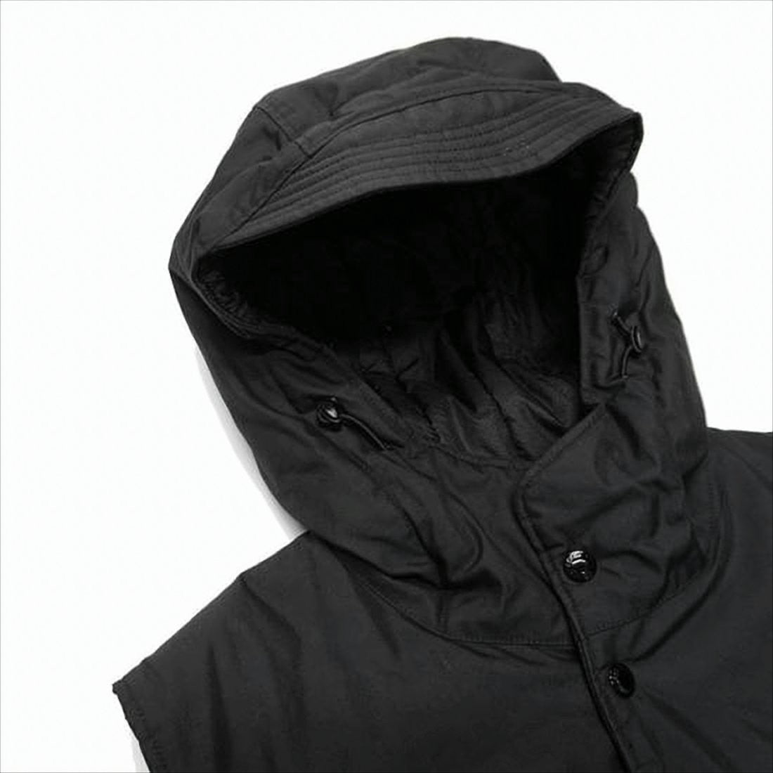 Engineered Garments Hooded Utility Vest With Quilted Interior And Flap Pockets