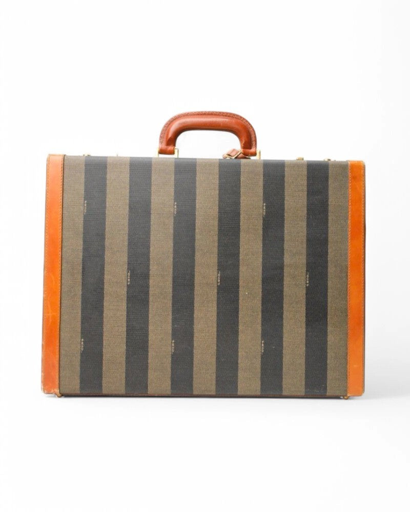 Fendi Brown Striped Hard Document Holder
