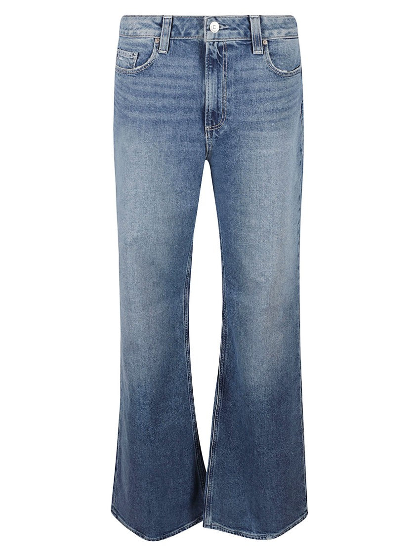 Paige Mid-Rise Denim Jeans With Slightly Flared Leg