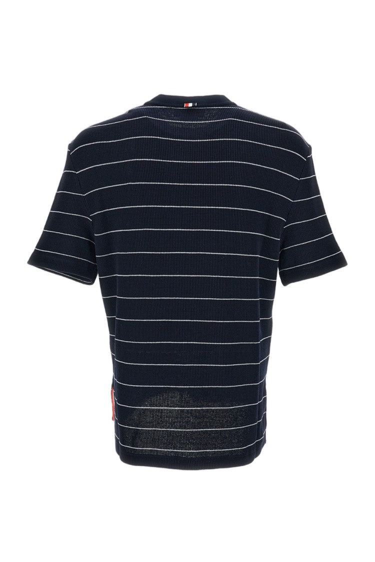 Thom Browne Structured Stripe Waffle Short Sleeve Tee