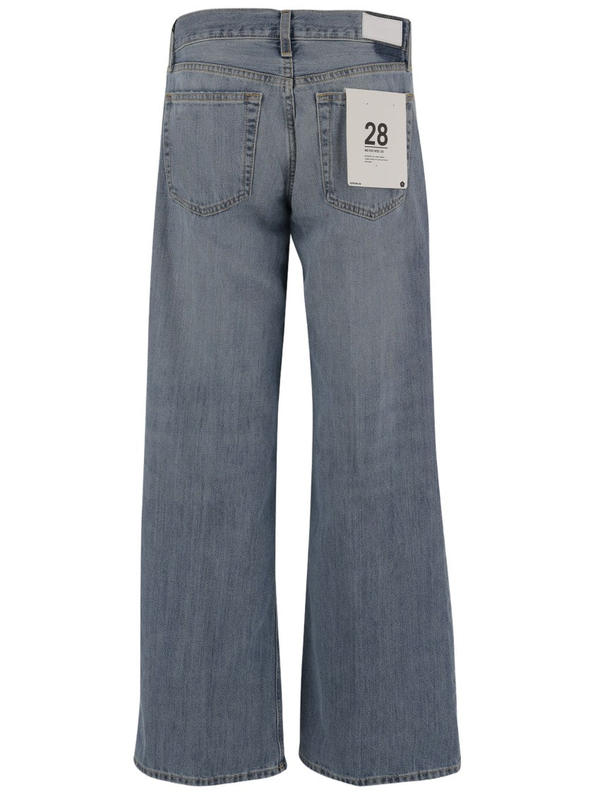 Re/Done Wide-Leg Cotton Denim Jeans With Washed Finish