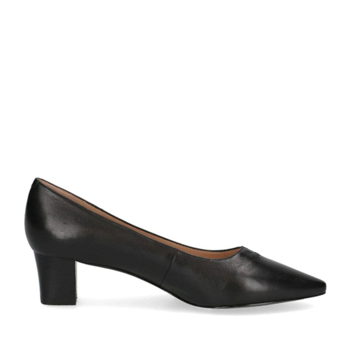 Peter Kaiser Black Pointed Toe Block Heel Leather Dress Pumps