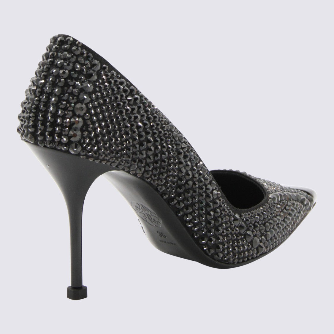 Alexander Mcqueen High-Heeled Pumps With Pointed Toe And Textured Embellishments